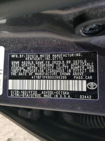 Photo 10 from auction – 2013 TOYOTA CAMRY L with VIN 4T1BF1FK8DU286390