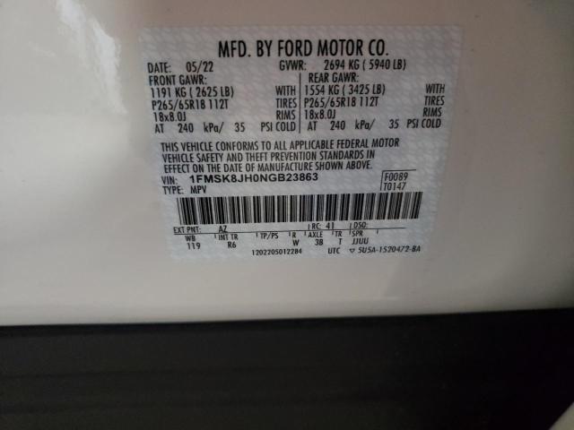 Photo 10 from auction – 2022 FORD EXPLORER T with VIN 1FMSK8JH0NGB23863
