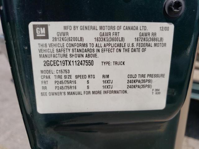 Photo 10 from auction – 2001 CHEVROLET SILVERADO with VIN 2GCEC19TX11247550