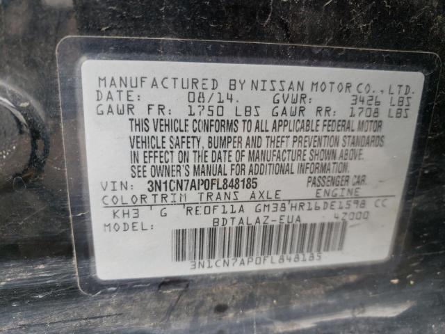 Photo 10 from auction – 2015 NISSAN VERSA S with VIN 3N1CN7AP0FL848185