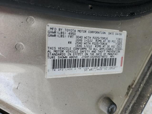 Photo 10 from auction – 1999 LEXUS RX 300 with VIN JT6HF10U9X0074870