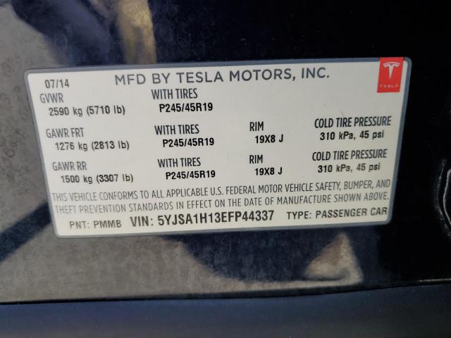 Photo 10 from auction – 2014 TESLA MODEL S with VIN 5YJSA1H13EFP44337