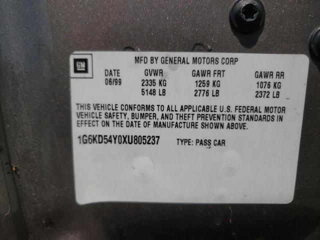 Photo 10 from auction – 1999 CADILLAC DEVILLE with VIN 1G6KD54Y0XU805237