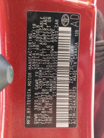Photo 10 from auction – 2018 TOYOTA COROLLA L with VIN 2T1BURHE2JC092558