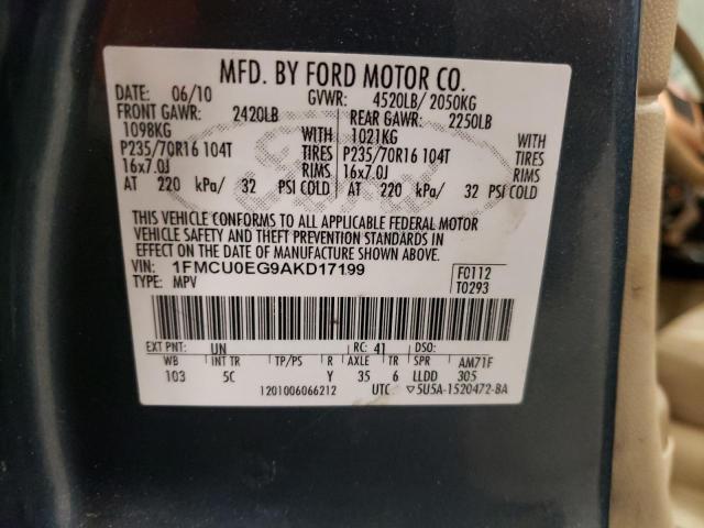 Zdjęcie 10 z aukcji – 2010 FORD ESCAPE LIM z VIN 1FMCU0EG9AKD17199