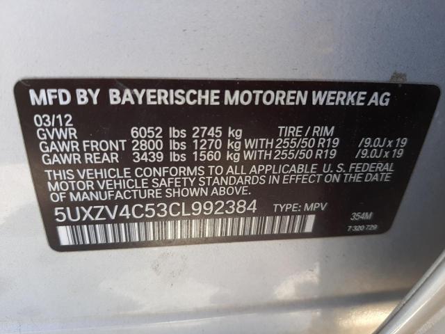 Photo 10 from auction – 2012 BMW X5 XDRIVE3 with VIN 5UXZV4C53CL992384