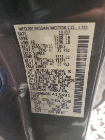 Photo 10 from auction – 2008 NISSAN FRONTIER K with VIN 1N6AD06U08C415491