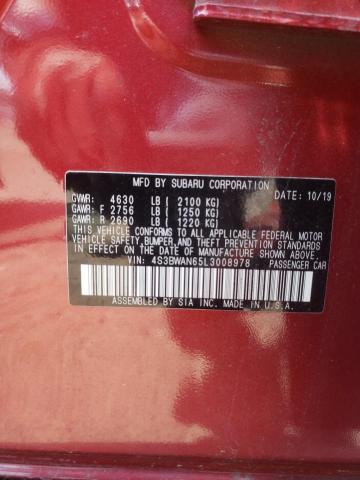 Photo 10 from auction – 2020 SUBARU LEGACY LIM with VIN 4S3BWAN65L3008978
