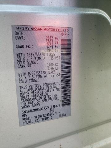 Photo 10 from auction – 2013 NISSAN PATHFINDER with VIN 5N1AR2MM5DC671845