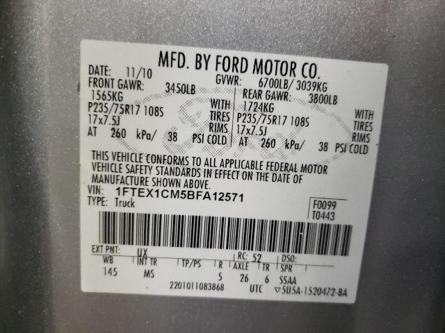 Photo 10 from auction – 2011 FORD F150 SUPER with VIN 1FTEX1CM5BFA12571