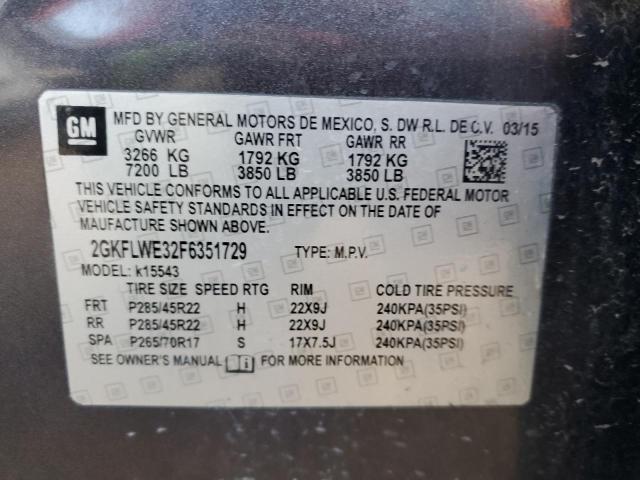 Photo 10 from auction – 2015 GMC TERRAIN SL with VIN 2GKFLWE32F6351729