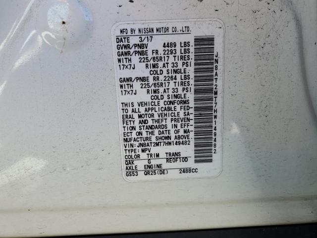 Photo 10 from auction – 2017 NISSAN ROGUE S with VIN JN8AT2MT7HW149482