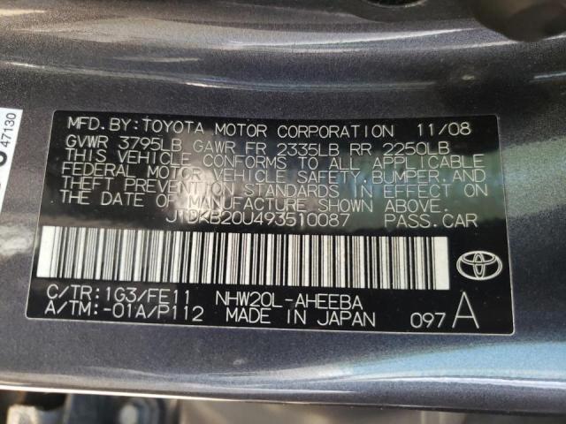 Photo 10 from auction – 2009 TOYOTA PRIUS with VIN JTDKB20U493510087