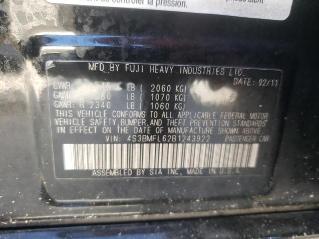 Photo 10 from auction – 2011 SUBARU LEGACY 2.5 with VIN 4S3BMFL62B1243922