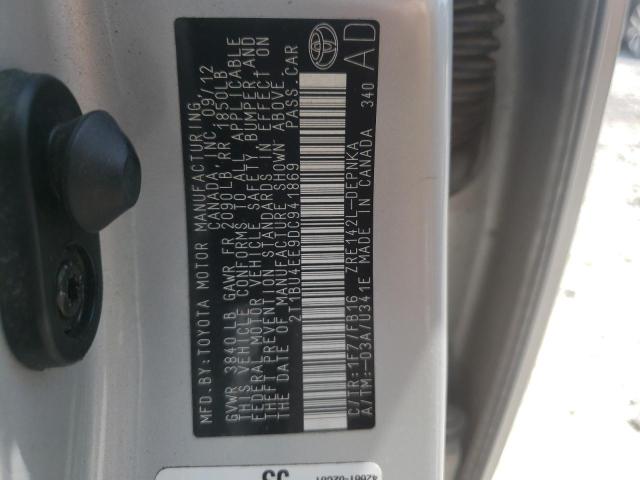 Photo 10 from auction – 2013 TOYOTA COROLLA BA with VIN 2T1BU4EE9DC941869