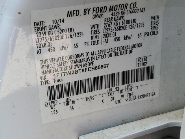 Photo 10 from auction – 2015 FORD F250 SUPER with VIN 1FT7W2BT8FEB85667