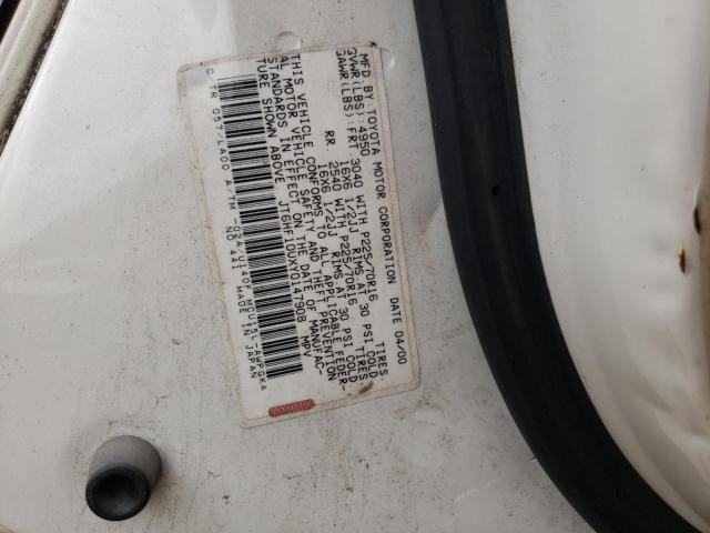 Photo 10 from auction – 2000 LEXUS RX 300 with VIN JT6HF10UXY0147908