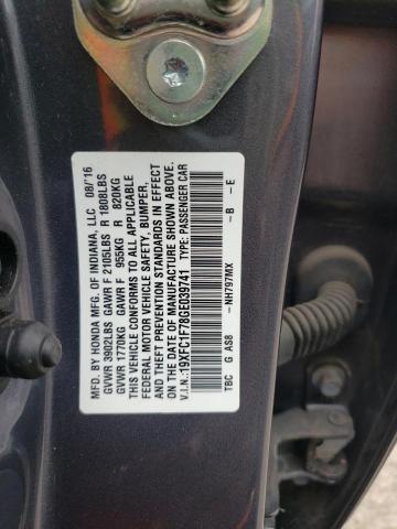 Photo 10 from auction – 2016 HONDA CIVIC EXL with VIN 19XFC1F78GE039741
