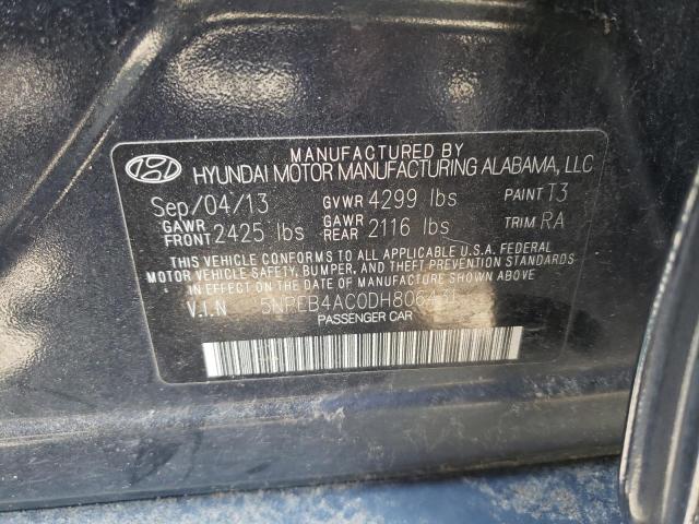 Photo 10 from auction – 2013 HYUNDAI SONATA GLS with VIN 5NPEB4AC0DH806431