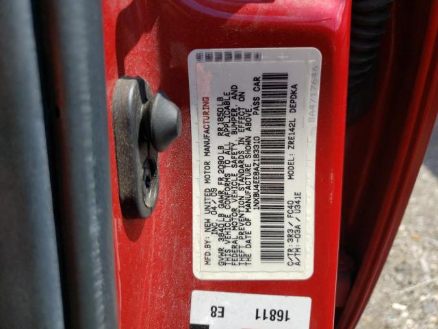 Photo 10 from auction – 2010 TOYOTA COROLLA BA with VIN 1NXBU4EE8AZ183310
