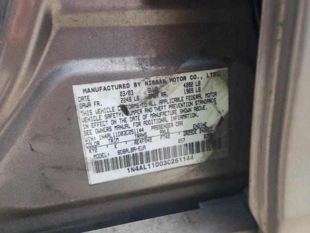 Photo 10 from auction – 2003 NISSAN ALTIMA BAS with VIN 1N4AL11D03C251144