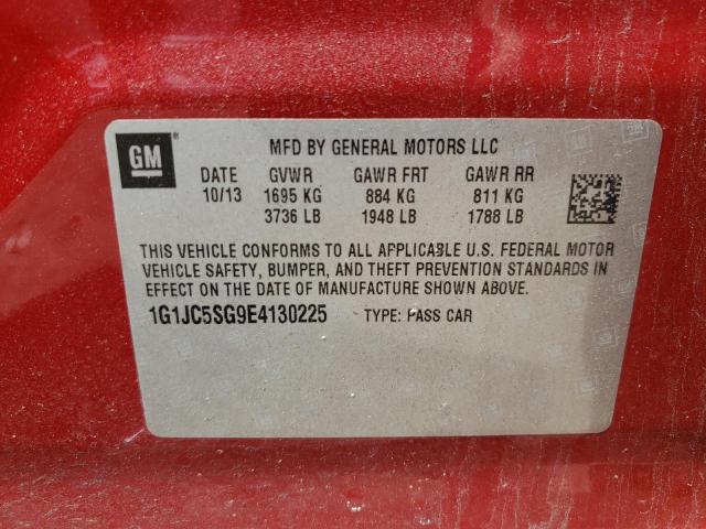 Photo 10 from auction – 2014 CHEVROLET SONIC LT with VIN 1G1JC5SG9E4130225