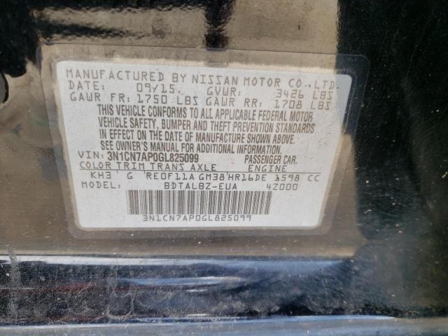 Photo 10 from auction – 2016 NISSAN VERSA S with VIN 3N1CN7AP0GL825099