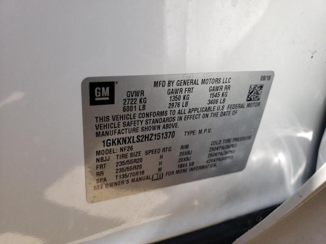 Photo 10 from auction – 2017 GMC ACADIA DEN with VIN 1GKKNXLS2HZ151370
