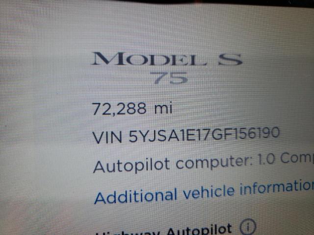 Photo 8 from auction – 2016 TESLA MODEL S with VIN 5YJSA1E17GF156190