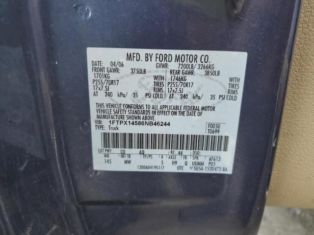 Photo 10 from auction – 2006 FORD F150 with VIN 1FTPX14586NB46244