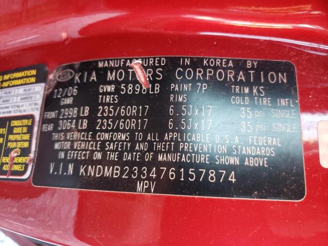 Photo 10 from auction – 2007 KIA SEDONA EX with VIN KNDMB233476157874