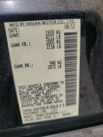 Photo 10 from auction – 2013 NISSAN ALTIMA 2.5 with VIN 1N4AL3AP7DN430423