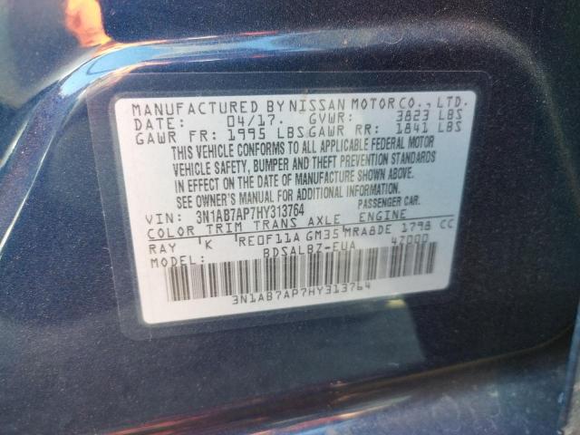Photo 10 from auction – 2017 NISSAN SENTRA S with VIN 3N1AB7AP7HY313764