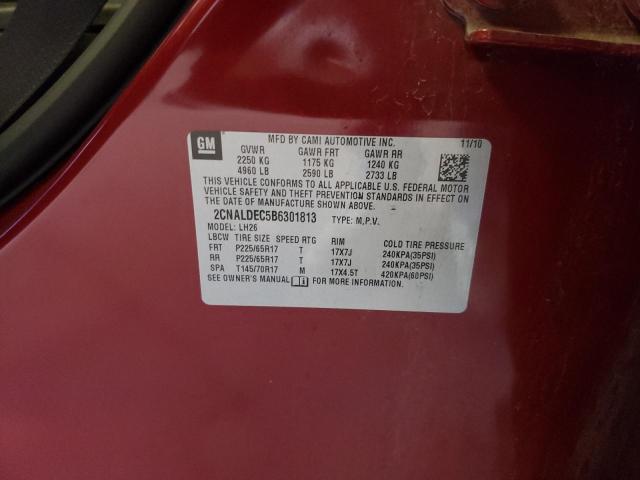 Photo 10 from auction – 2011 CHEVROLET EQUINOX LT with VIN 2CNALDEC5B6301813