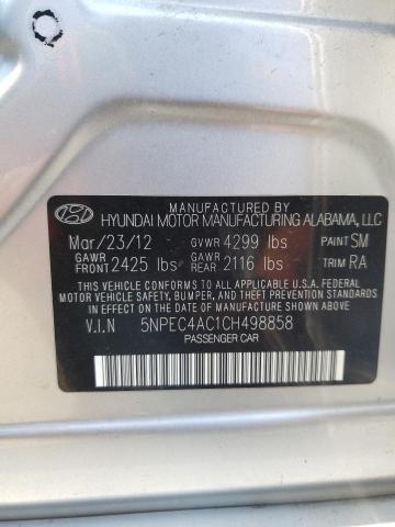 Photo 10 from auction – 2012 HYUNDAI SONATA SE with VIN 5NPEC4AC1CH498858