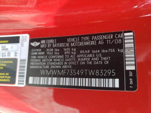 Photo 10 from auction – 2009 MINI COOPER S with VIN WMWMF73549TW83295