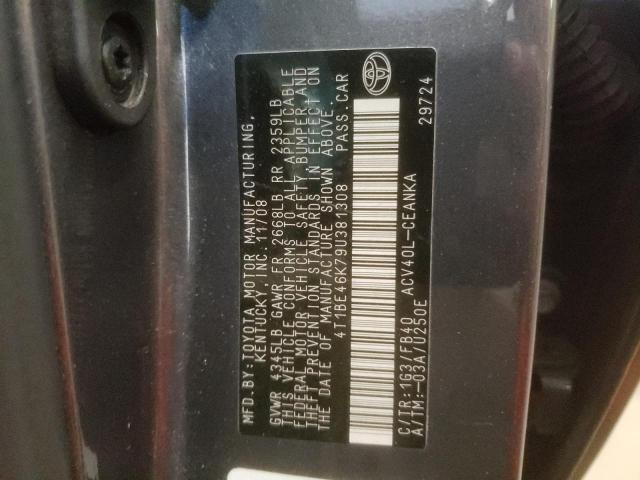 Photo 10 from auction – 2009 TOYOTA CAMRY BASE with VIN 4T1BE46K79U381308