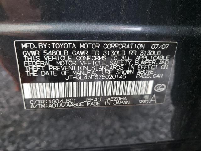 Photo 10 from auction – 2007 LEXUS LS 460L with VIN JTHGL46F875020145