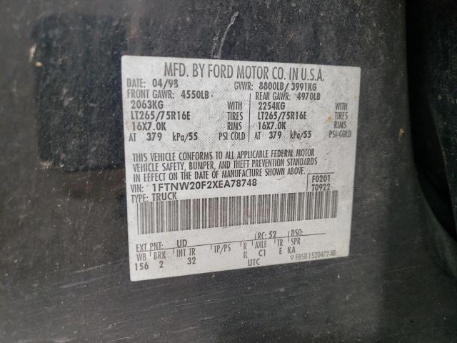 Photo 10 from auction – 1999 FORD F250 SUPER with VIN 1FTNW20F2XEA78748