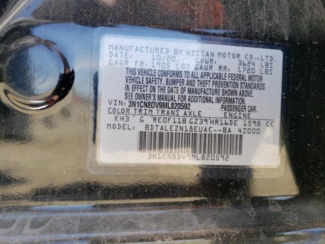 Photo 10 from auction – 2021 NISSAN VERSA S with VIN 3N1CN8DV9ML820592