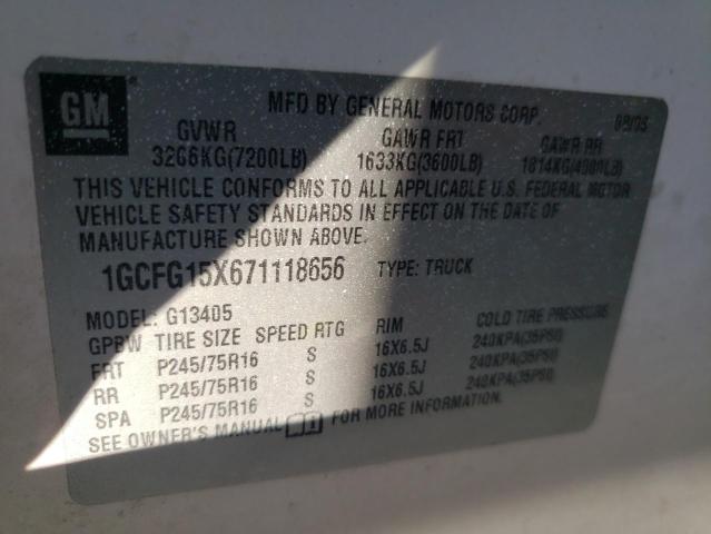 Photo 10 from auction – 2007 CHEVROLET EXPRESS G1 with VIN 1GCFG15X671118656