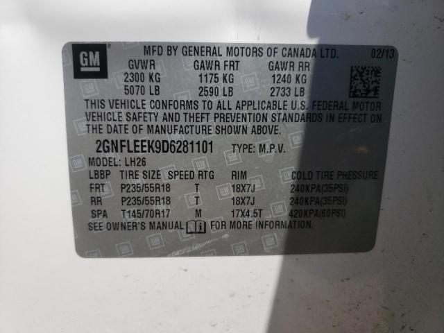 Photo 10 from auction – 2013 CHEVROLET EQUINOX LT with VIN 2GNFLEEK9D6281101