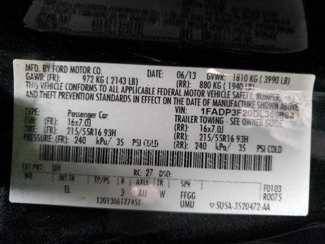 Photo 10 from auction – 2013 FORD FOCUS SE with VIN 1FADP3F20DL369894