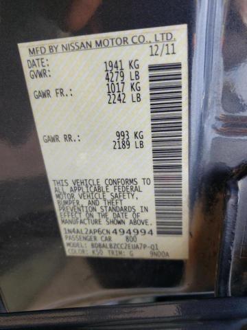 Photo 10 from auction – 2012 NISSAN ALTIMA BAS with VIN 1N4AL2AP6CN494994