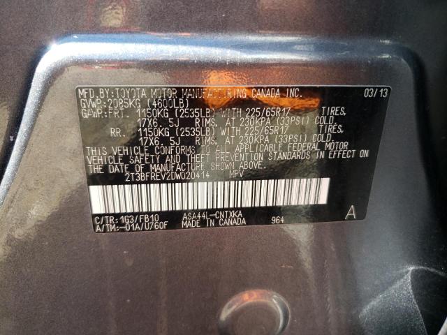 Photo 10 from auction – 2013 TOYOTA RAV4 LE with VIN 2T3BFREV2DW020414