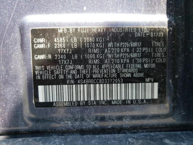 Photo 10 from auction – 2013 SUBARU OUTBACK with VIN 4S4BRBCC8D3272053