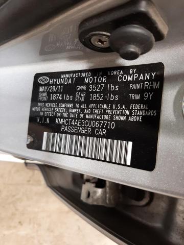 Photo 10 from auction – 2012 HYUNDAI ACCENT GLS with VIN KMHCT4AE3CU067710