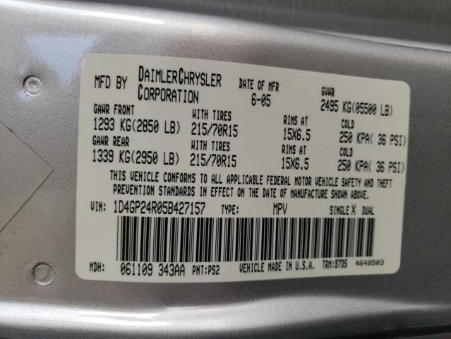 Photo 10 from auction – 2005 DODGE GRAND CARA with VIN 1D4GP24R05B427157