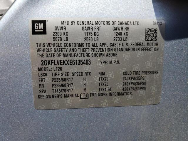 Photo 10 from auction – 2014 GMC TERRAIN SL with VIN 2GKFLVEKXE6135403