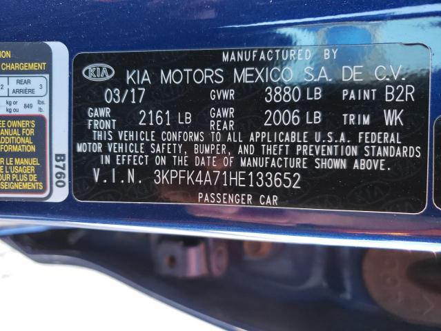 Photo 10 from auction – 2017 KIA FORTE LX with VIN 3KPFK4A71HE133652